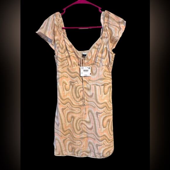 American Eagle Retro Flutter Sleeve Corset Mini Dress Size Small NWT - Picture 1 of 8